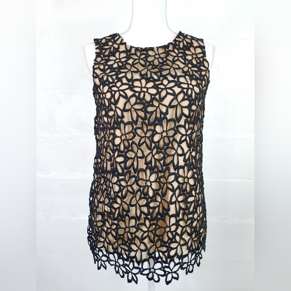 LELA ROSE FOR TARGET NEW WITH TAG CROCHET SILK LINED TOP (385)
